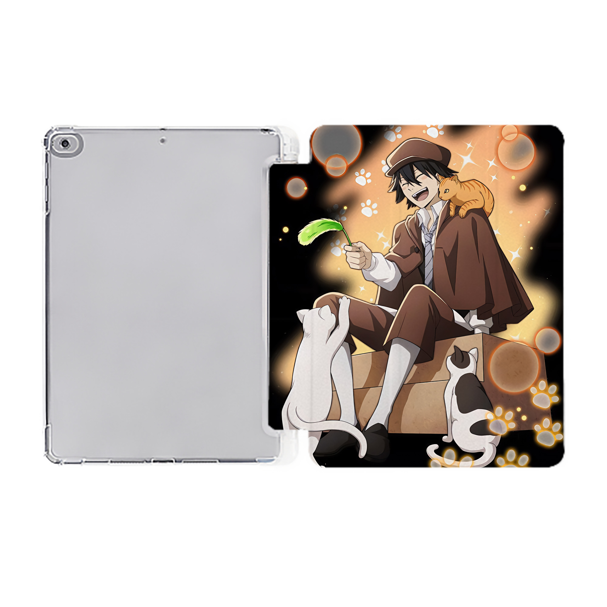 （画像用） 文豪ストレイドッグス Bungo Stray Dogs IPad ケース ペン収納付き 三つ折りスタンド PUレザー×シリコン 対応機種9.5/10.5/10.9インチ